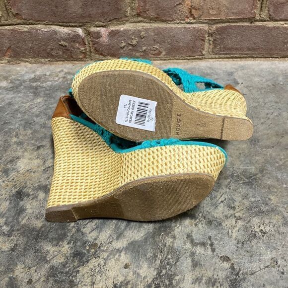 Rouge Helium Seafoam Green wedge Sandal Size 8 NWT - Picture 6 of 7